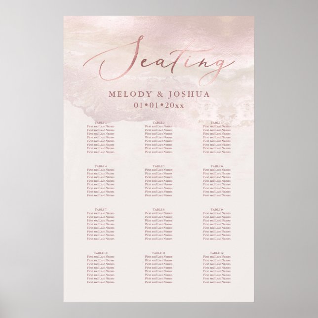 PixDezines Blush Beach Calligraphie, Sitzplätze Poster (Vorne)
