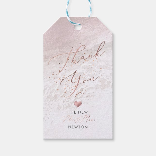 PixDezines Blush Beach+Champagne Bubbles Tx U Geschenkanhänger (Vorderseite)