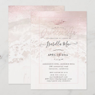 PixDezines Blush Beach / Shoreline Quinceanera Einladung