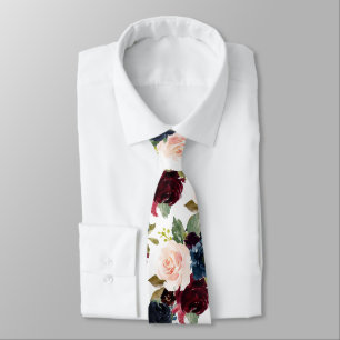 PixDezines Blush Burgund Weinblau Wasserfarben Blu Krawatte