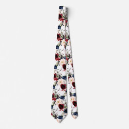 PixDezines Blush Burgundy Navy Wasserfarbe Blume Krawatte