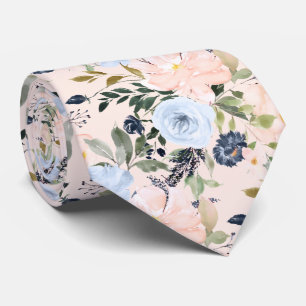 PixDezines Blush Dusty Blue H2 Botanisch Krawatte
