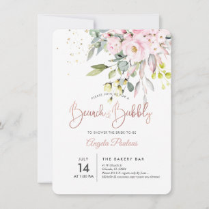 PixDezines Blush Gum Eucalyptus Brunch+Bubbly Einladung