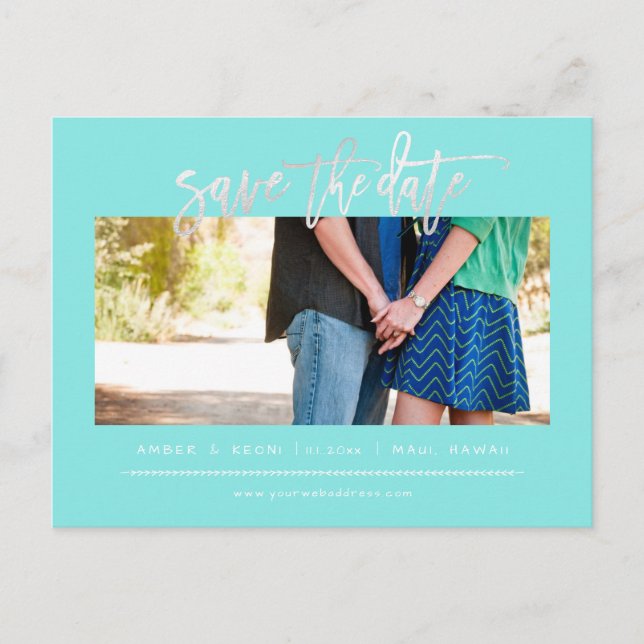 PixDezines Blush Imitate Platinum Modernes Pinsels Ankündigungspostkarte (Vorderseite)