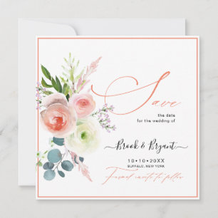 PixDezines Blush Pink Peonies Save the Date