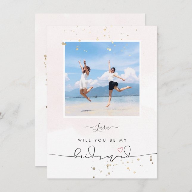 PixDezines Blush Wasserfarbe wird überstrahlt Einladung (Vorne/Hinten)