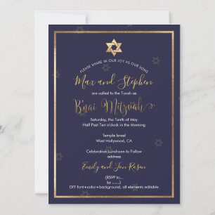 PixDezines Bnai Mitzvah Foto Einladung