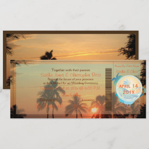 PixDezines Boarding Pass hawaii Sonnenuntergang Einladung