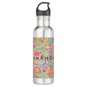 PixDezines Boho Floral/Lady Bugs/Schmetterlinge Trinkflasche