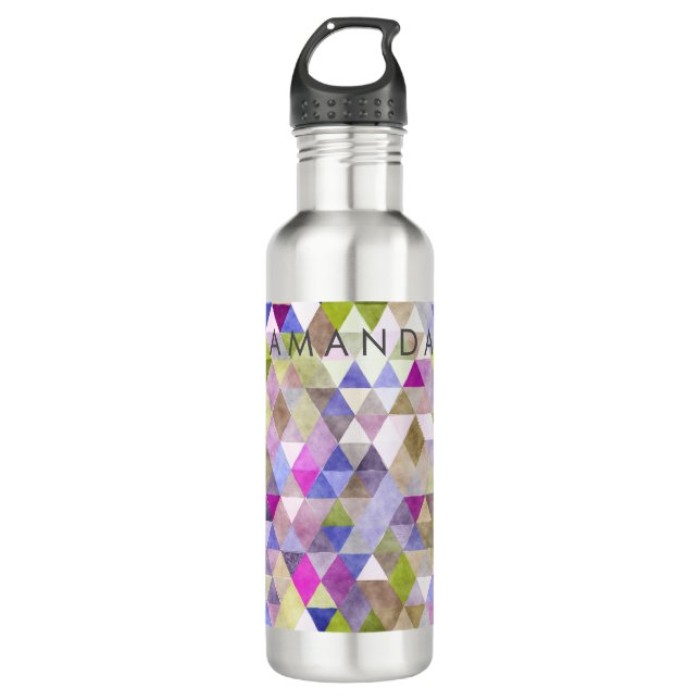 PixDezines Boho Geometric / Dreiecke Muster Trinkflasche (Vorderseite)