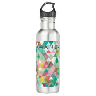 PixDezines Boho Geometrie / Dreiecke Muster Trinkflasche