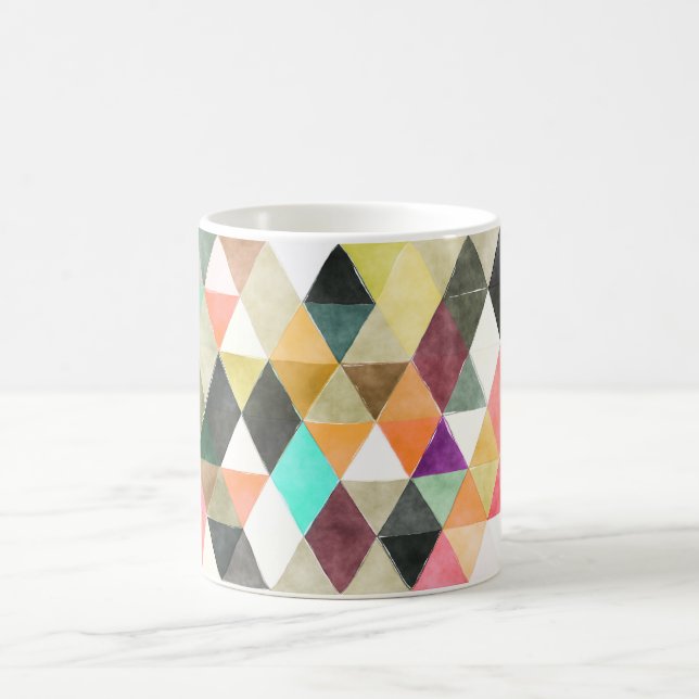 PixDezines Boho Geometrische/verstellbare Dreiecke Kaffeetasse (Mittel)