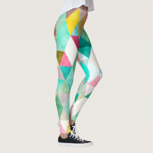PixDezines Boho Wasserfarbe Geometric/Jade Leggings
