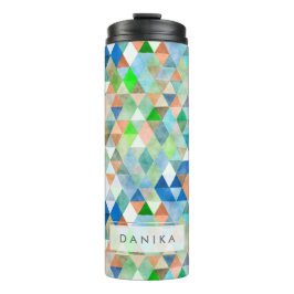 PixDezines Boho Wasserfarben Geometric/Dreiecke Thermosbecher