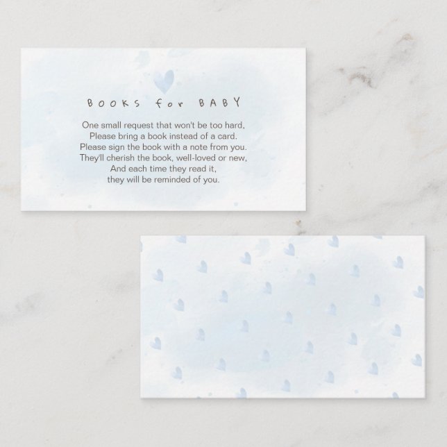PixDezines Book Request Blue Watercolor Enclosure Begleitkarte (Vorne/Hinten)