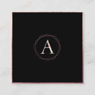 PixDezines BOTANISCHES MONOGRAMM/IMITATE ROSE GOLD Quadratische Visitenkarte