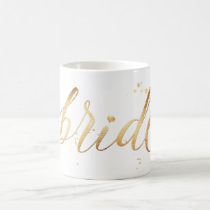 PixDezines Braut/Falsches Gold/Moderne Schrift Tasse