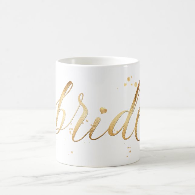 PixDezines Braut/Falsches Gold/Moderne Schrift Tasse (Mittel)