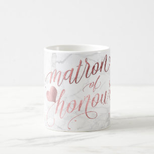 PixDezines Brautjungfer/Faux Roségold+Marmor Kaffeetasse