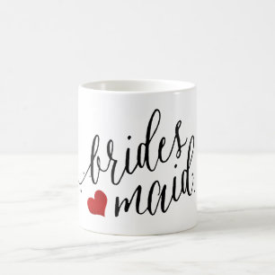 PixDezines Brautjungfer/Herz/Moderne Schrift Kaffeetasse