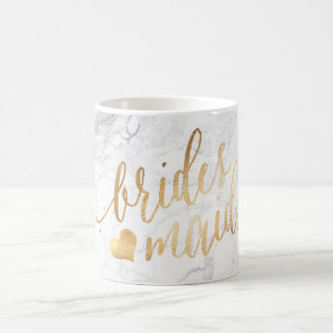 PixDezines Brautjungfer Marmor Faux Gold Schrift Kaffeetasse