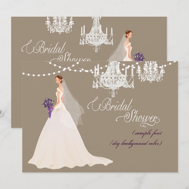 PixDezines-Brautparty/DIY-Anlass+Farbe Einladung (Vorne/Hinten)