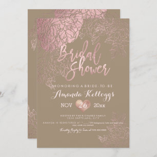 PixDezines Brautparty/Rose/ROSE GOLD/Imitat Fossil Einladung