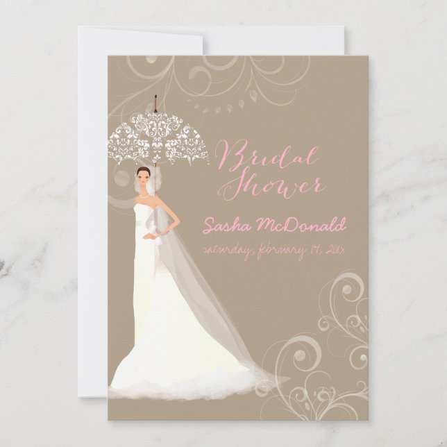 PixDezines Brautparty/Spitzenschirm/DIY-Beck Einladung (Vorderseite)