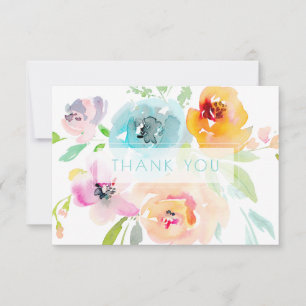 PixDezines Brautparty Wasserfarbene Frühlingsflora Dankeskarte