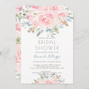 PixDezines Brautparty Wasserfarbene Peonies Invita Einladung