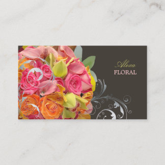PixDezines Bridal Bouquet, Blumenfarben Visitenkarte