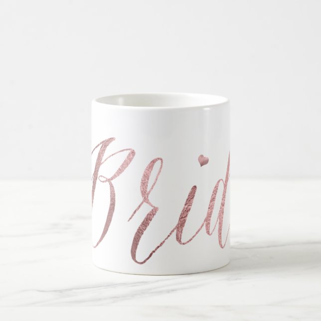 PixDezines Bride/Imitate Rose Gold/Moderne Schrift Tasse (Mittel)