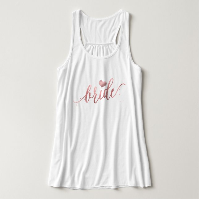 PixDezines Bride/Imitats Rose Gold Script Tank Top (Design Vorderseite)