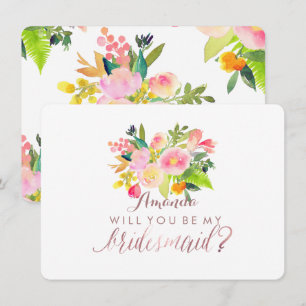 PixDezines Bridesmaid/Floral/Wasserfarbe/Frühjahr Einladung