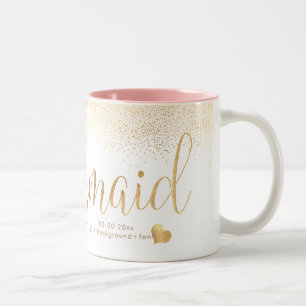 PixDezines Bridesmaid/Imitate Gold Confetti Zweifarbige Tasse