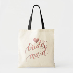 PixDezines Bridesmaid/Imitate Rose Gold Script Tragetasche