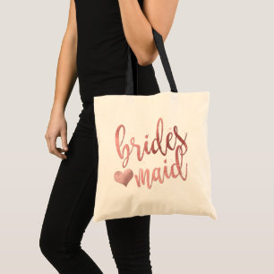 PixDezines Bridesmaid/Imitate Rose Gold Script Tragetasche