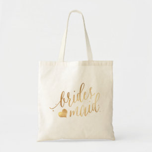 PixDezines Bridesmaid/Imitats Gold Script Tragetasche