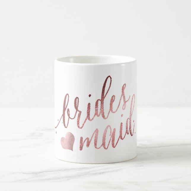 PixDezines Bridesmaid/Imitats Rose Gold/Modernes D Kaffeetasse (Mittel)