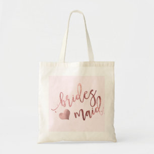 PixDezines Bridesmaid/Imitats Rose Gold Script Tragetasche