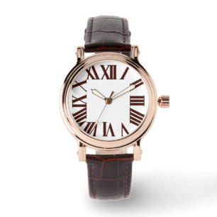 PixDezines Brown römischer Numeros/DIY Hintergrund Armbanduhr