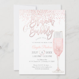 PixDezines Brunch Bubbly/Pink+Silver Confetti Einladung