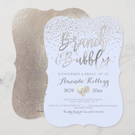 PixDezines Brunch N Bubbly/Silver Confetti Einladung