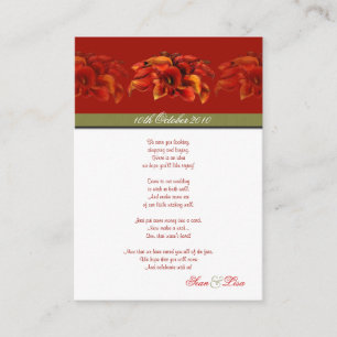 PixDezines BURNT ORANGE CALLA LILY INVITATIONEN Begleitkarte