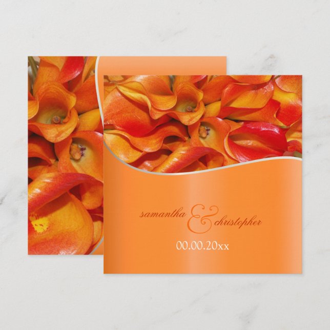 PixDezines BURNT ORANGE CALLA LILY INVITATIONEN Einladung (Vorne/Hinten)