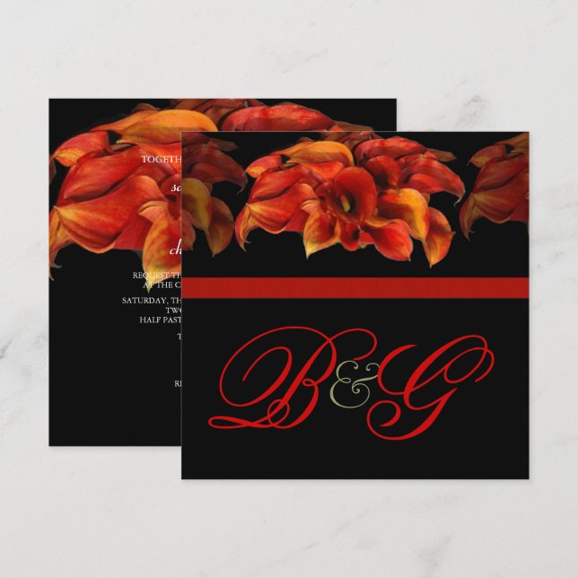 PixDezines BURNT ORANGE CALLA LILY INVITATIONEN Einladung (Vorne/Hinten)
