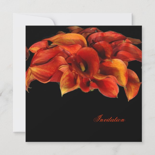 PixDezines BURNT ORANGE CALLA LILY INVITATIONEN Einladung (Vorderseite)
