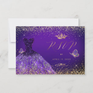 PixDezines Butterflies Quinceanera UAWG, Lila Einladung