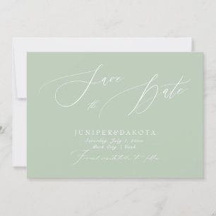 PixDezines Celadon Green Script Save the Date Einladung