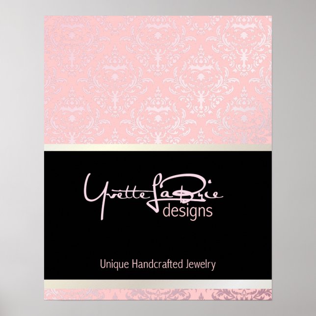 PixDezines Céline Damask, Rosequartz + Pink Poster (Vorne)